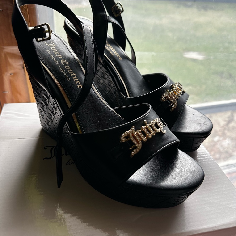 Juicy Couture Black Wedge Heels